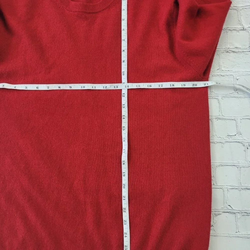 ✅ Express Men’s 100% cashmere crew neck pullover sweater red size L